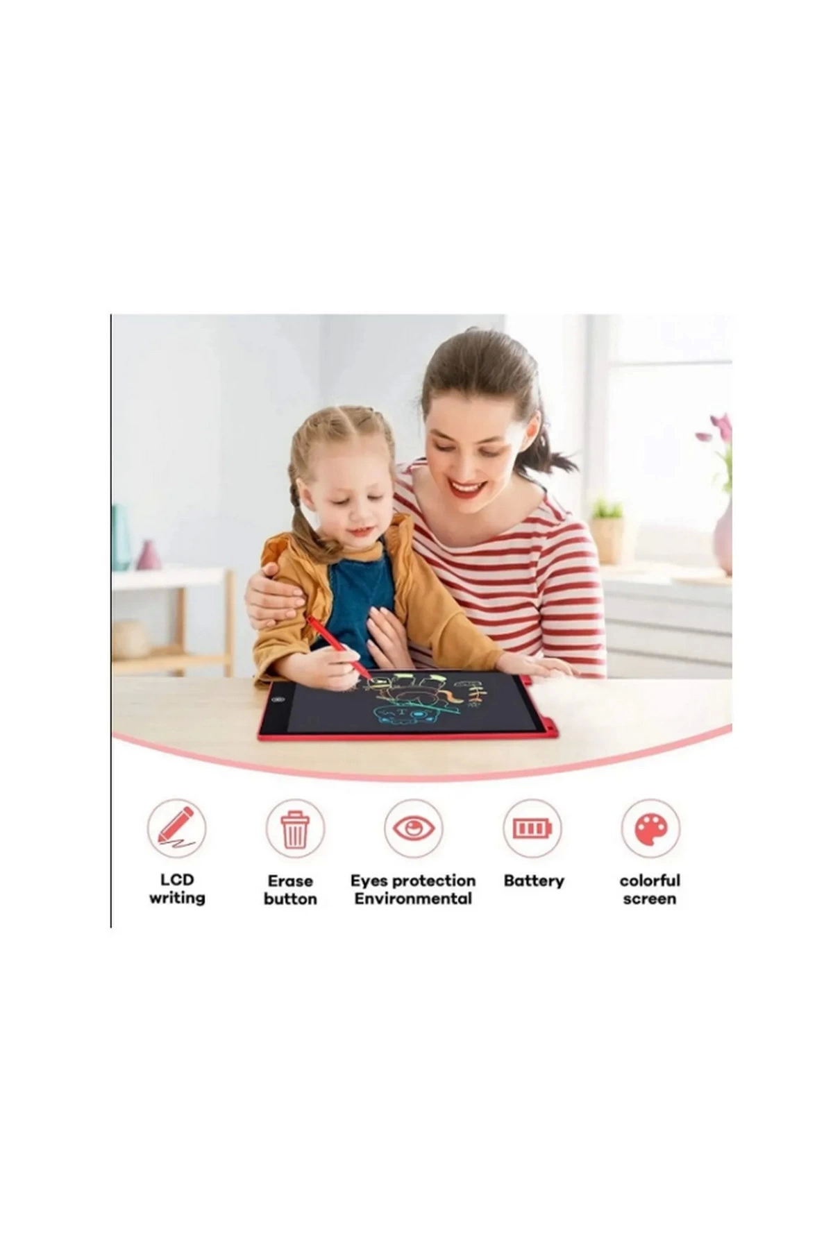 12 Inc Renkli Lcd Grafik Dijital Kalemli Çizim Tableti Yazı Tahta Not Yazma Eğitim Tableti Kırmızı 12 Inc Renkli Lcd Grafik Dijital Kalemli Çizim Tableti Yazı Tahta Not Yazma Eğitim Tableti Kırmızı