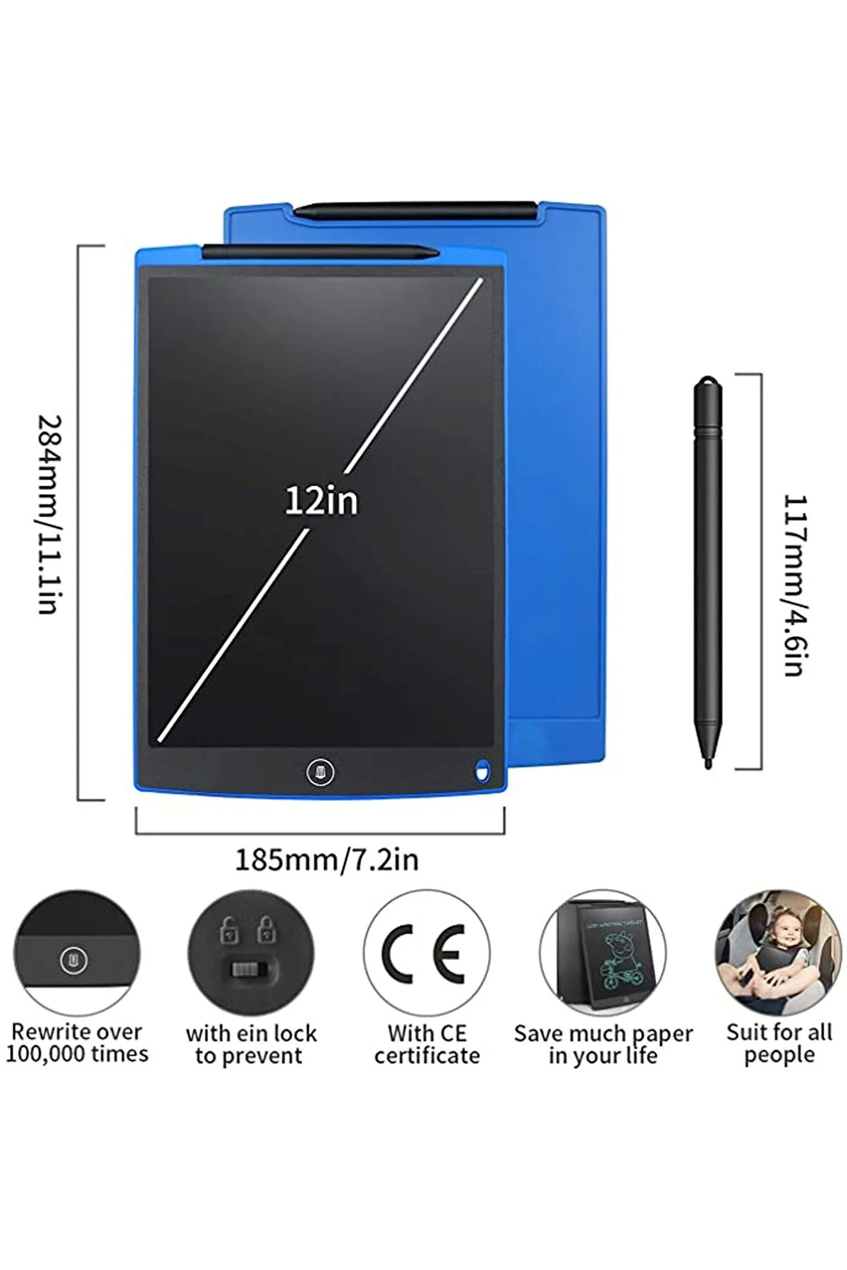 12 Inc Writing Lcd Grafik Dijital Kalemli Çizim Tableti Yazı Tahta Not Yazma Eğitim Tableti 12 Inc Writing Lcd Grafik Dijital Kalemli Çizim Tableti Yazı Tahta Not Yazma Eğitim Tableti