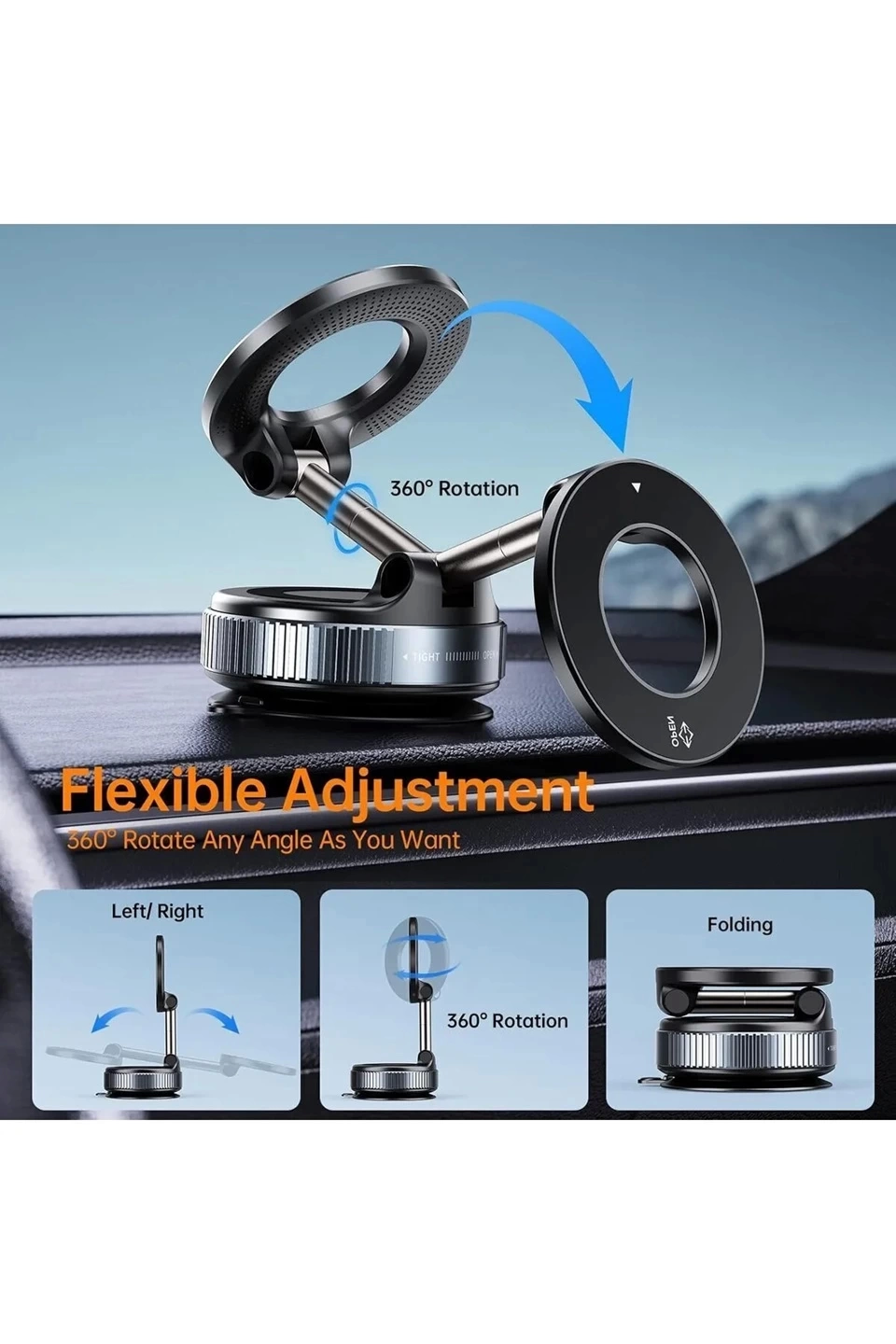 360 Dönebilen Ayarlanabilir Araç Içi Tutucu Kullanılabilen Vakumlu K007 Magsafe Telefon Tutucu 360 Dönebilen Ayarlanabilir Araç Içi Tutucu Kullanılabilen Vakumlu K007 Magsafe Telefon Tutucu