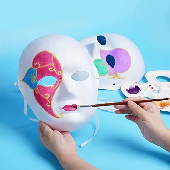 Beyaz Renk Boyanabilir Anonim Tam Yüz Cosplay Maske 24x18 Cm Beyaz Renk Boyanabilir Anonim Tam Yüz Cosplay Maske 24x18 Cm