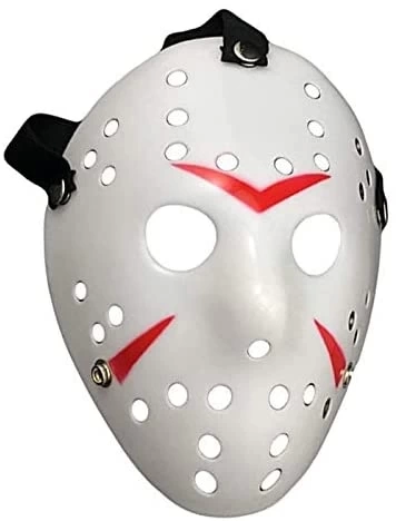 Beyaz Renk Kırmızı Çizgili Tam Yüz Hokey Jason Maskesi Hannibal Maskesi Beyaz Renk Kırmızı Çizgili Tam Yüz Hokey Jason Maskesi Hannibal Maskesi
