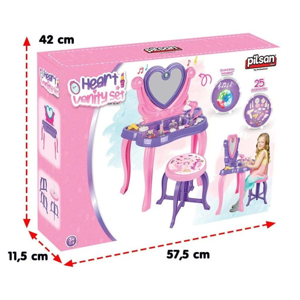 BFS 06 047 Kalp Makyaj Masası Mor - Oyuncak BFS 06 047 Kalp Makyaj Masası Mor - Oyuncak