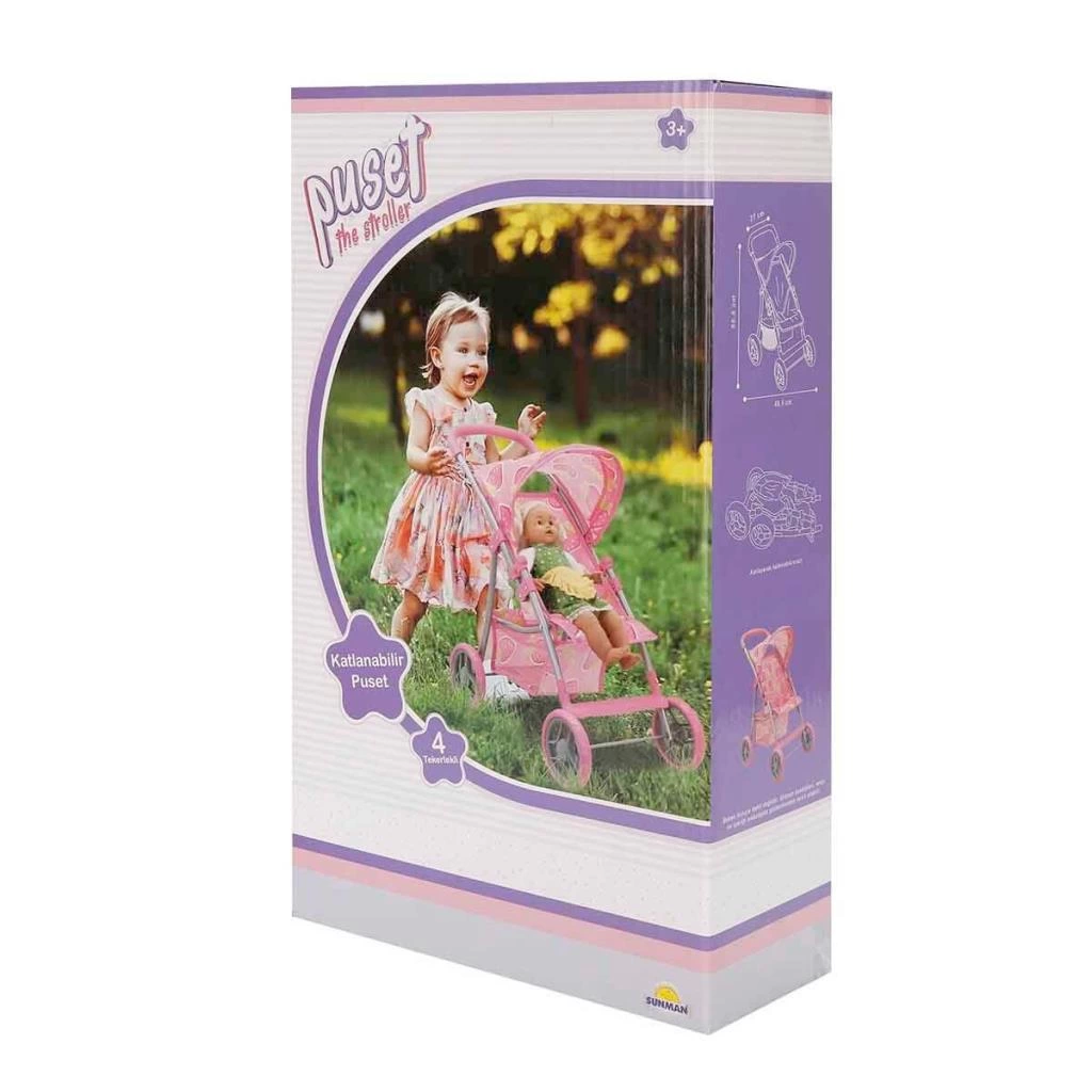 BFS 09324 Çilek Desenli 4 Tekerlekli Puset -Sunman BFS 09324 Çilek Desenli 4 Tekerlekli Puset -Sunman