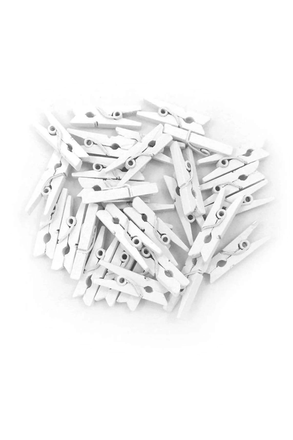 BFS 100'lü Beyaz Ahşap Mandal 2.5cm (10'lu Paket-1000 Adet)