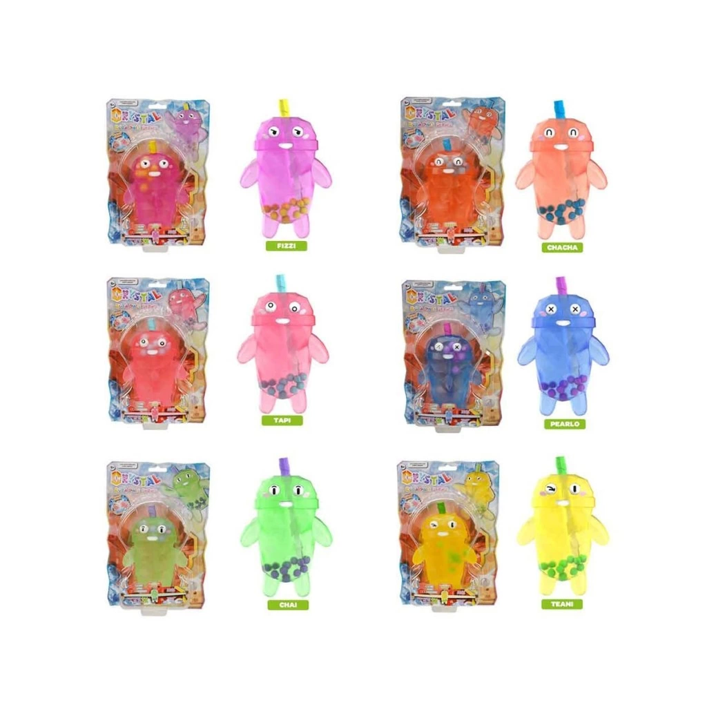 BFS  12387 SUN-BTF-FİGÜR BUBBLE TEA CRYSTAL BOBA PALS SERIES 14CM 6A