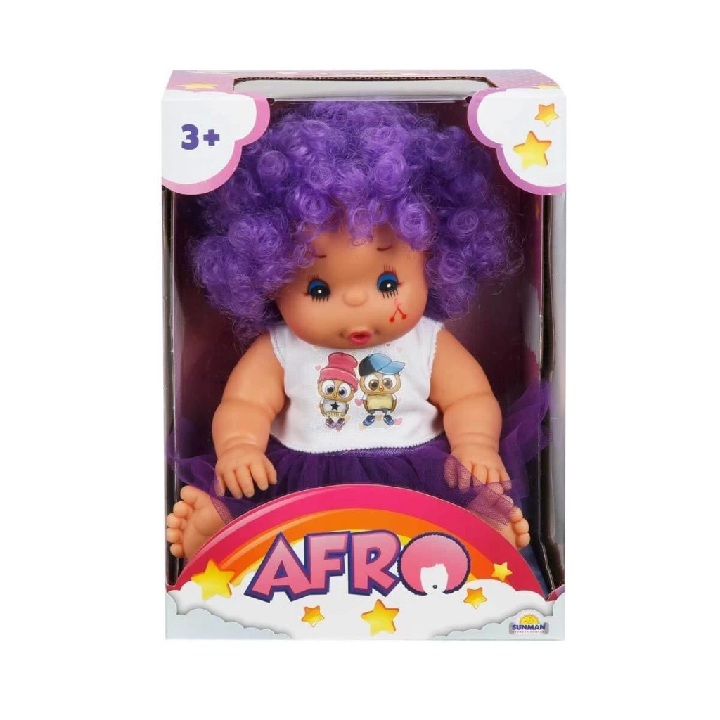 BFS  20040 Afro Kıvırcık Saçlı Bebek 23 cm -Sunman