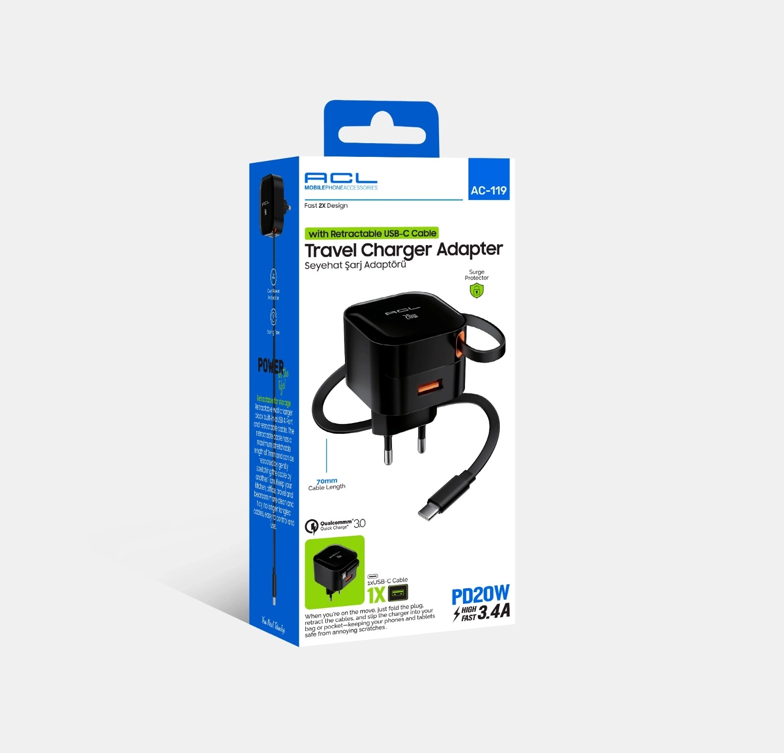 BFS 20w Seyahat Şarj Adaptörü Usb Girişli 3.4a