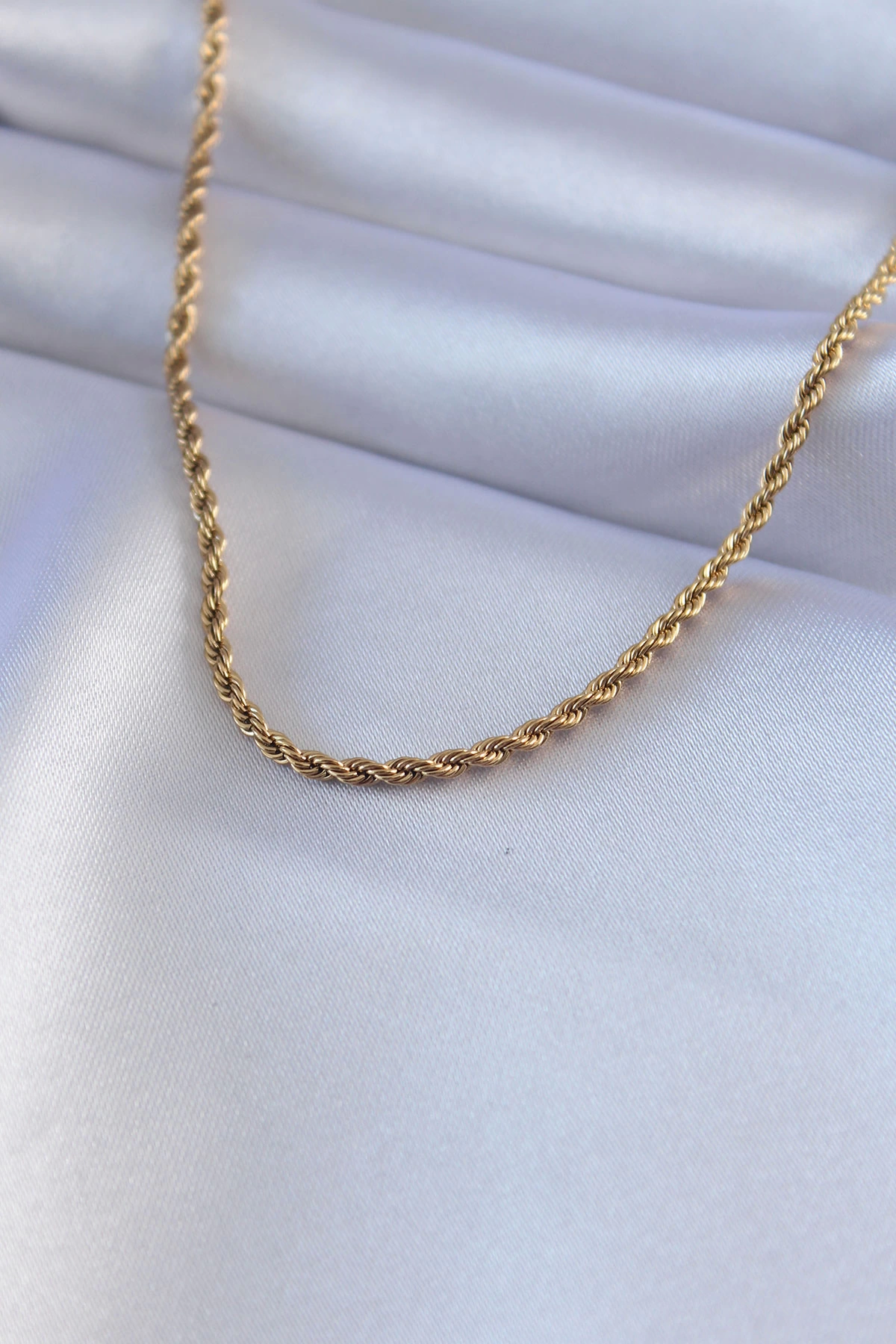 BFS 316L Çelik Gold Renk Burgu Model 45 cm Kadın Kolye