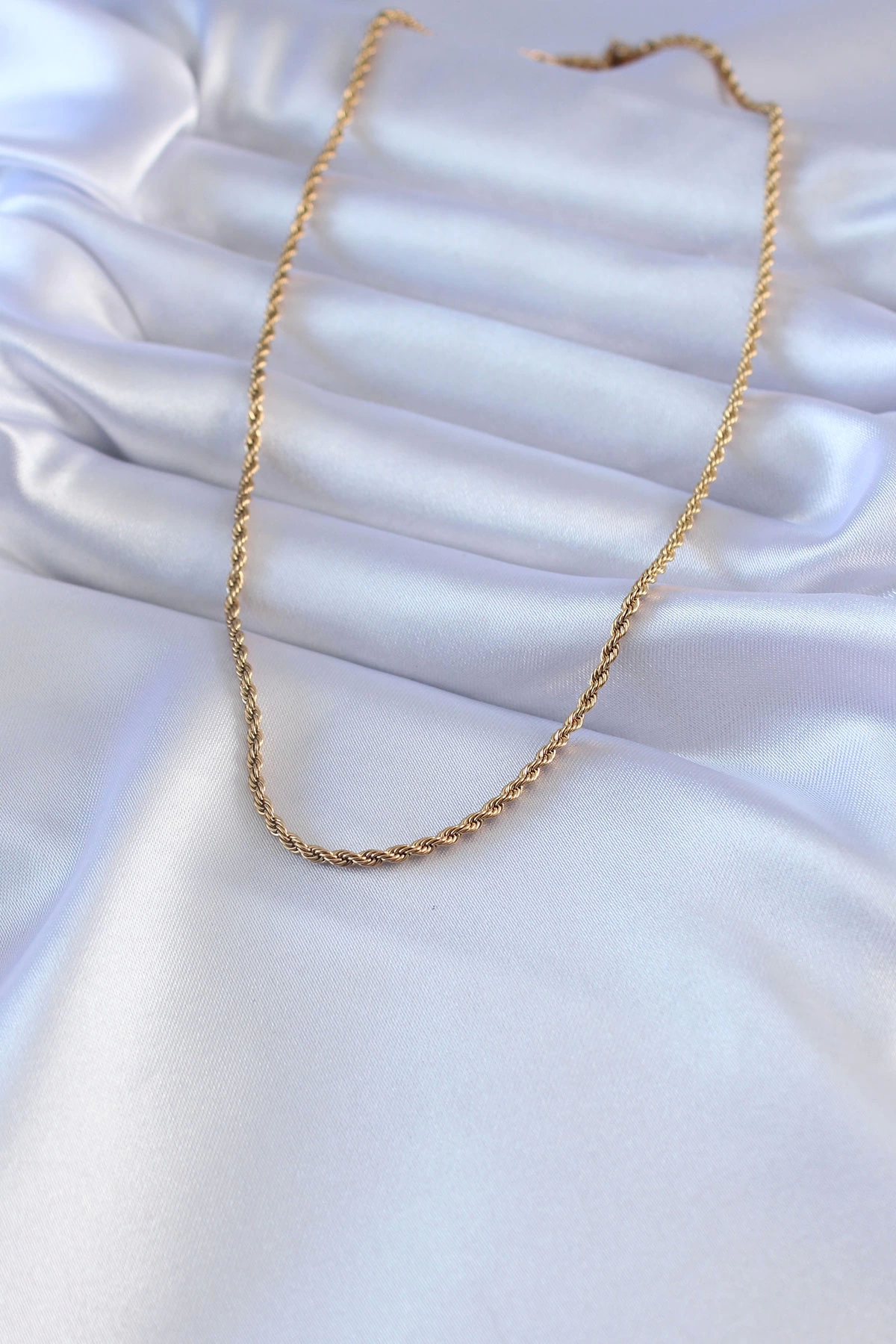 BFS 316L Çelik Gold Renk Burgu Model 45 cm Kadın Kolye