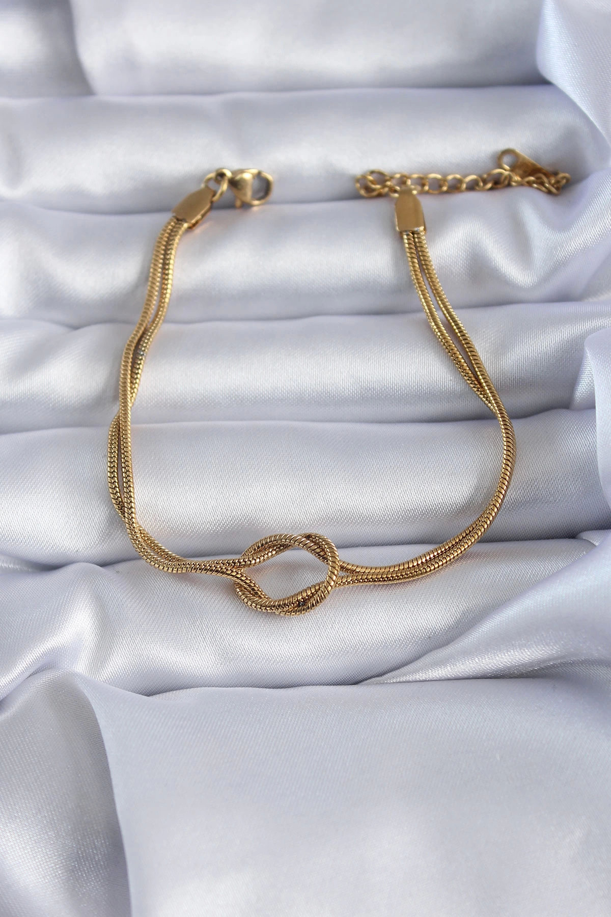 BFS 316L Çelik Gold Renk Düğüm Model Kadın Bileklik