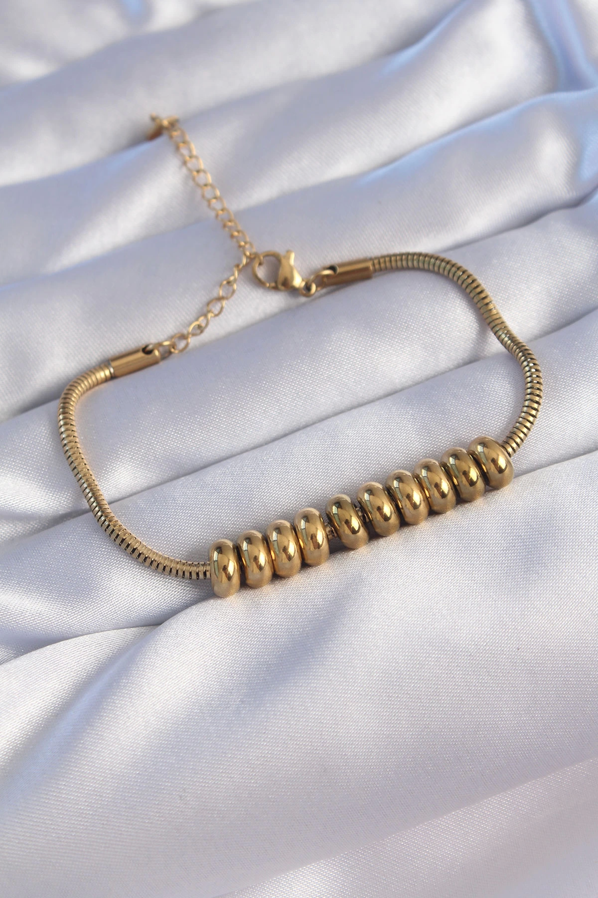 BFS 316L Çelik Gold Renk Oval Figürlü Bileklik