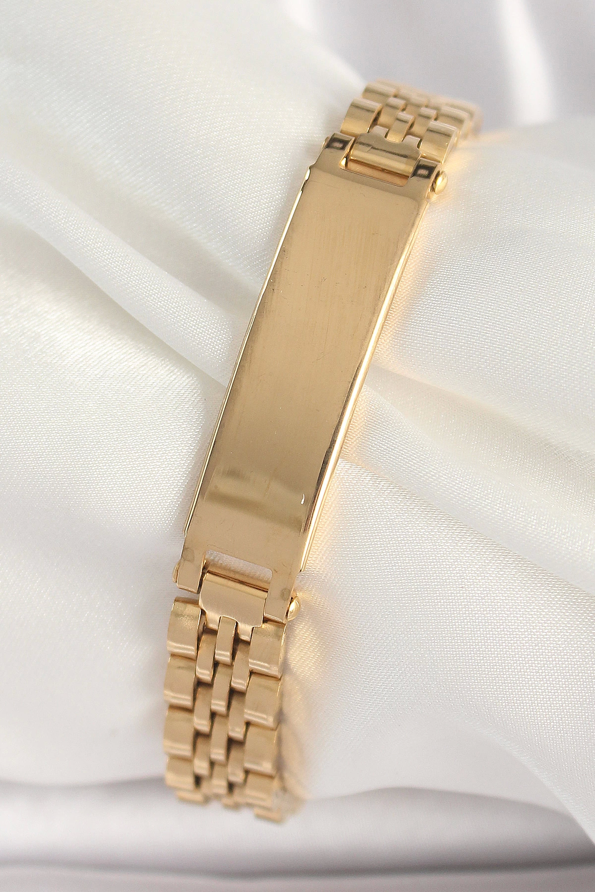 BFS 316L Çelik Gold Renk Zincir Künye Model Erkek Bileklik