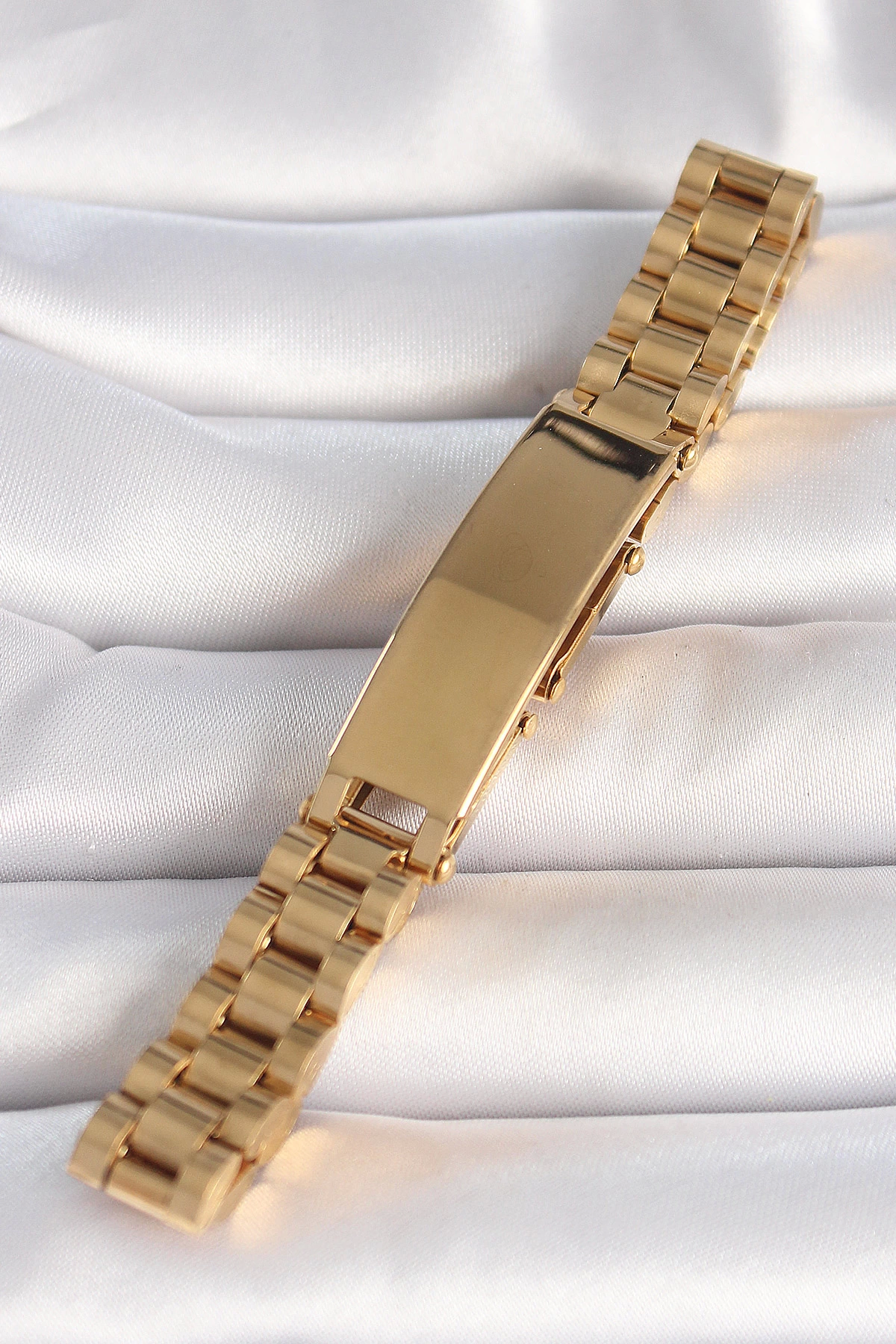 BFS 316L Çelik Gold Renk Zincir Künye Model Erkek Bileklik