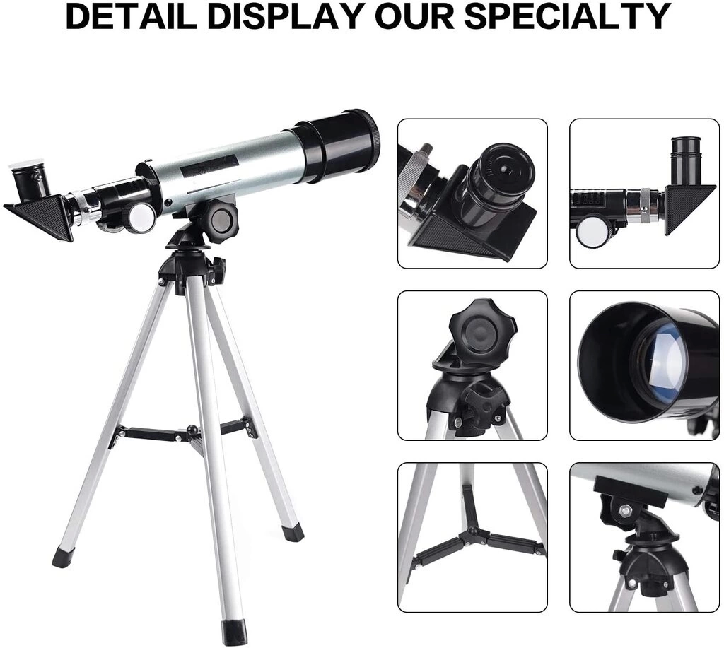 BFS 50x360 Mini Teleskop Kara Uzay Teleskobu Aliminyum Gövde Tripodlu