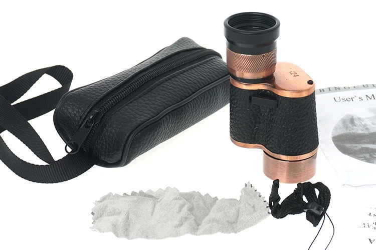 BFS 6x24  Baıgısh, Askeri Tarzi Pirinç Ve Deri Kaplamalı, Deri Çantalı Monocular Dürbün Princ