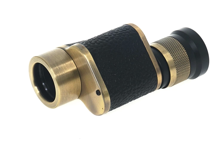 BFS 6x24  Baıgısh, Askeri Tarzi Pirinç Ve Deri Kaplamalı, Deri Çantalı Monocular Dürbün Sarı
