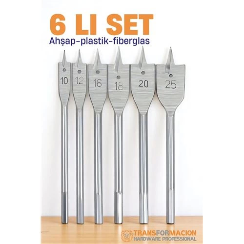 BFS  Ahşap Yaprak Matkap Ucu Seti - Plastik Fiberglas Ahşap Delik Açma Panç Seti