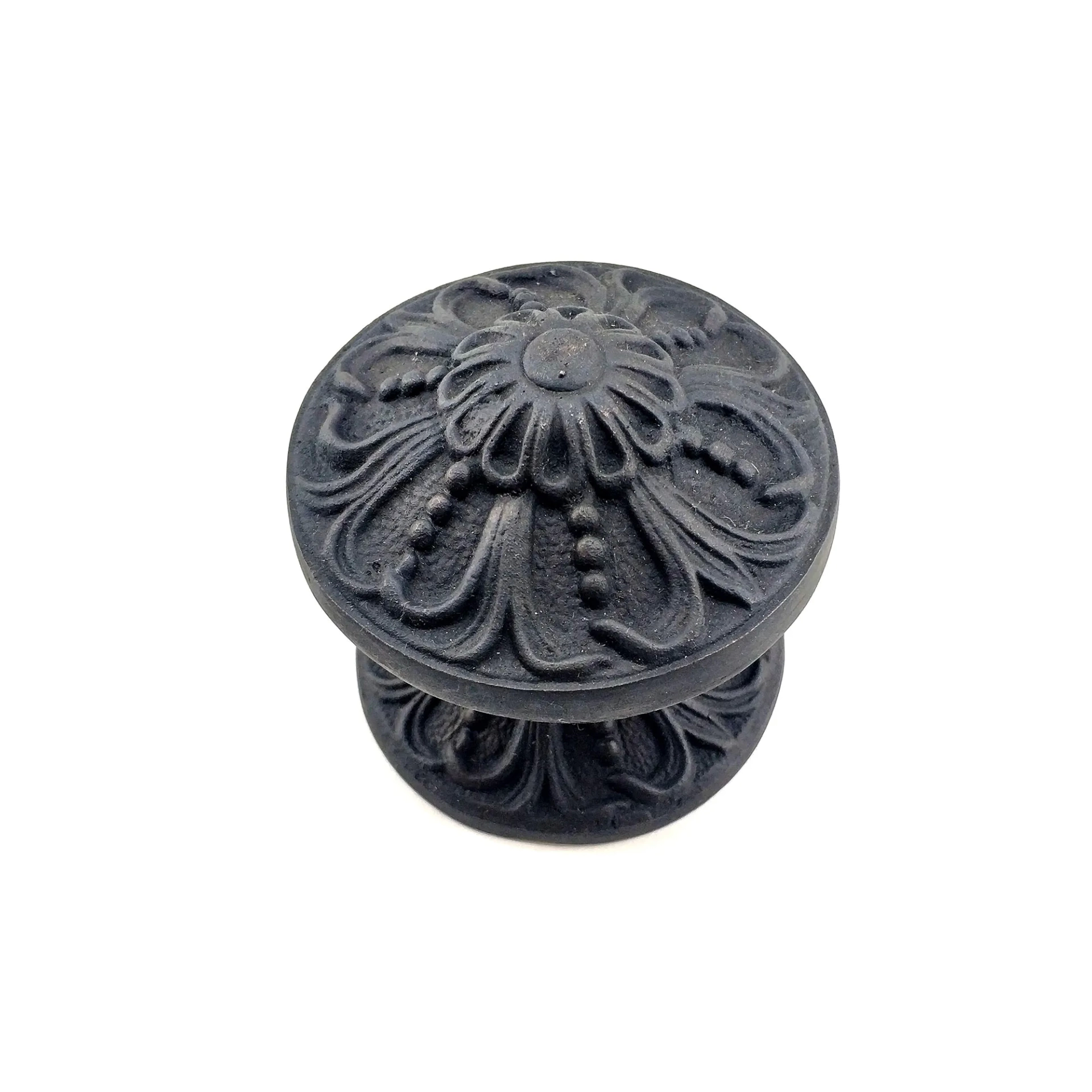 BFS Antika Tarz Dekoratif Pirinç Çiçekli Kapı Tokmağı - 80 Mm Çap, Oksit