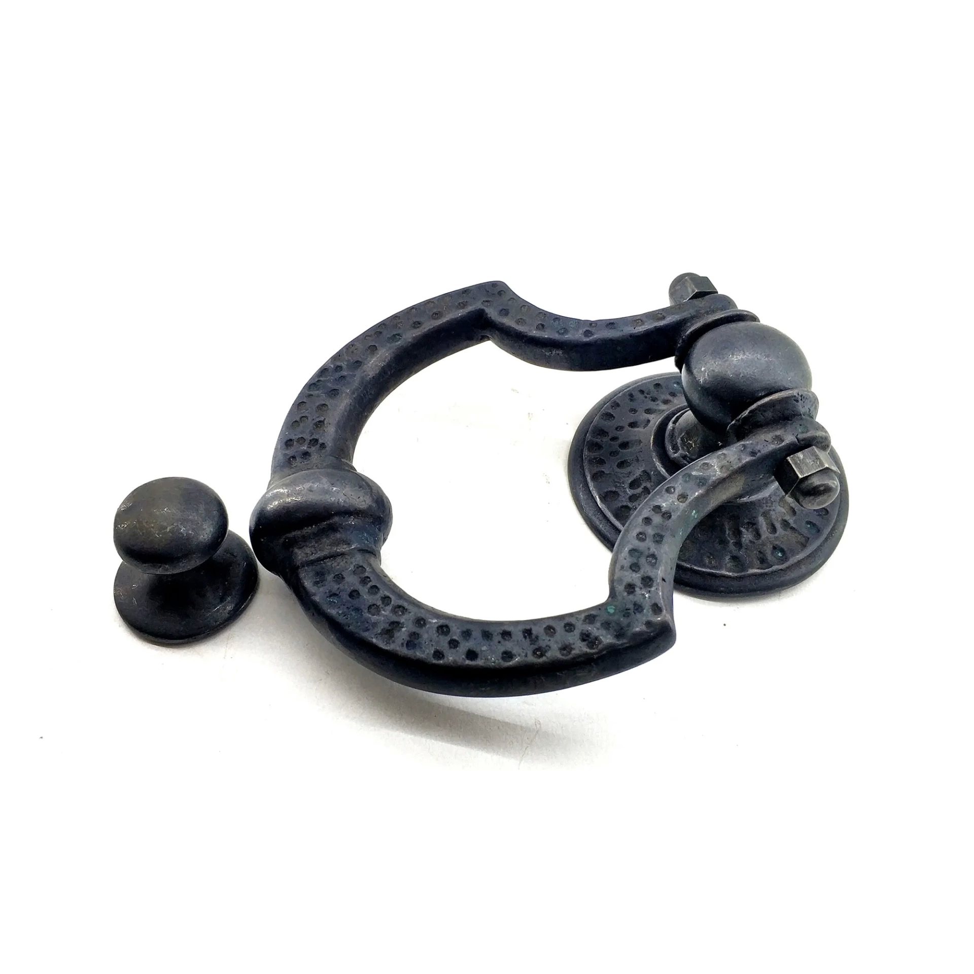 BFS Antika Tarz Dekoratif Pirinç Dövme Kapı Tokmağı, Taktak - 150x105 Mm, Oksit