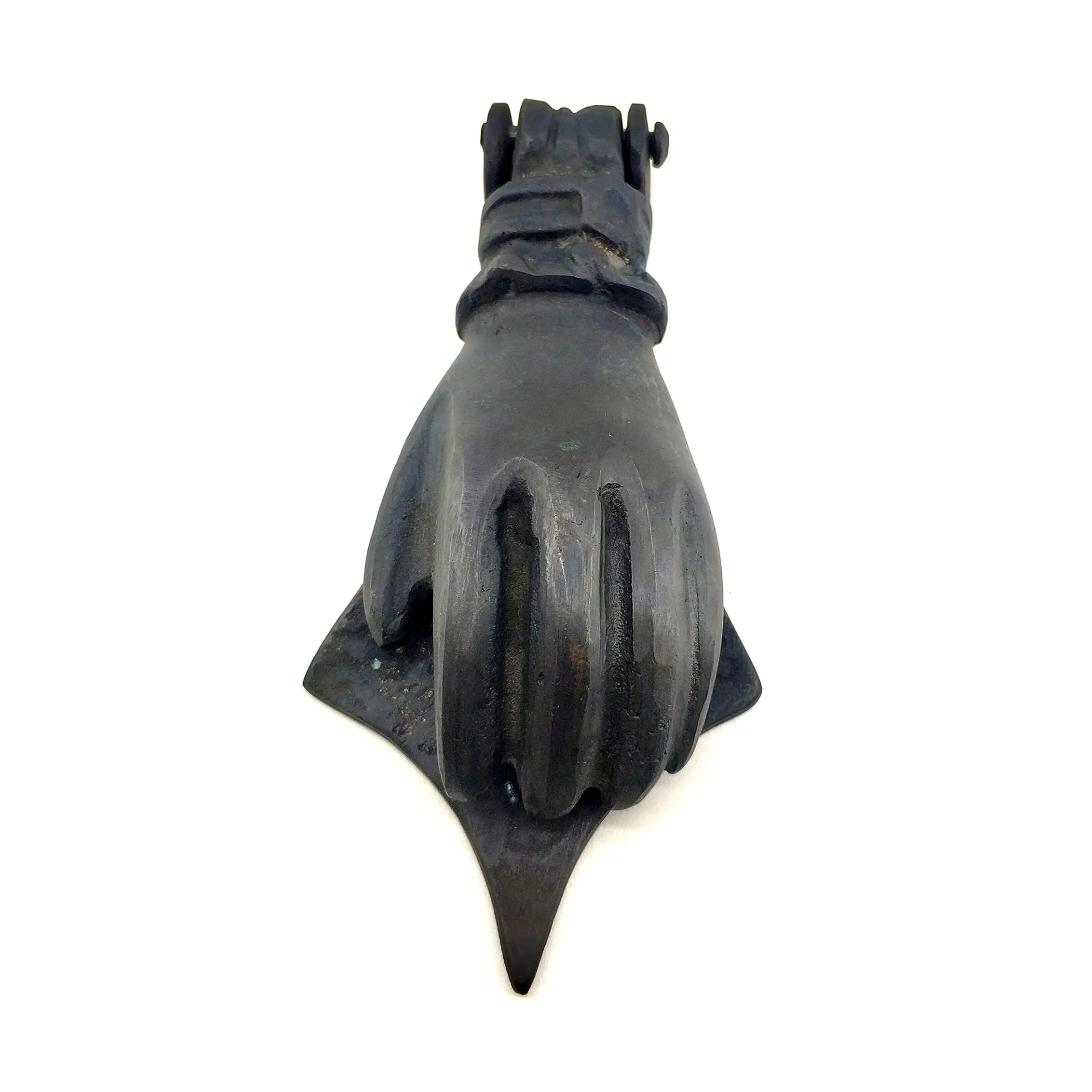 BFS Antika Tarz Dekoratif Pirinç El Kapı Tokmağı, Taktak - 167x75 Mm, Oksit