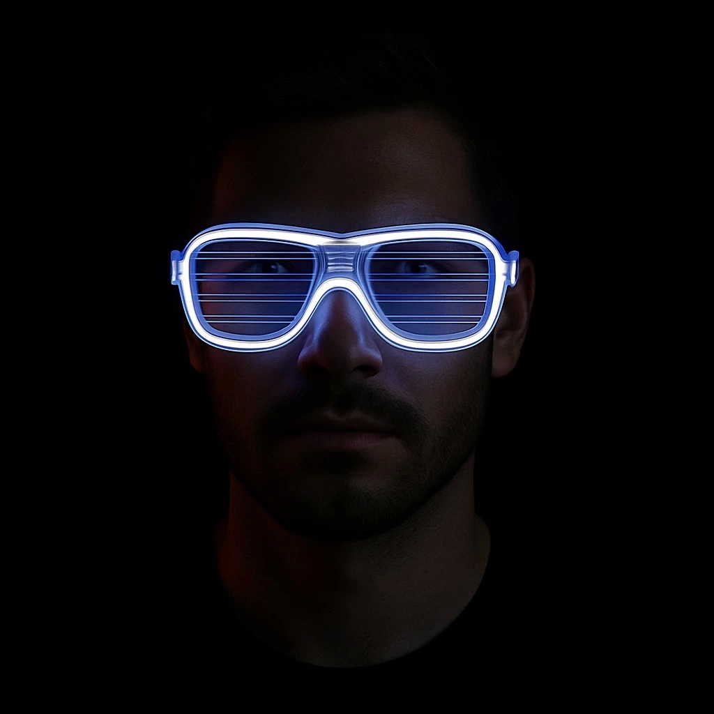 BFS Beyaz Led Işıklı Parti Gözlüğü - Neon Glow Şerit Gözlük 3 Modlu BFS Beyaz Led Işıklı Parti Gözlüğü - Neon Glow Şerit Gözlük 3 Modlu