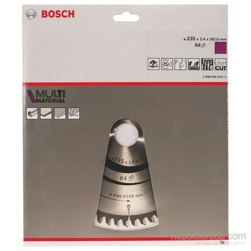 BFS Bosch MultiMaterial 235X2,4X30/25 mm 64 Diş Testere BFS Bosch MultiMaterial 235X2,4X30/25 mm 64 Diş Testere