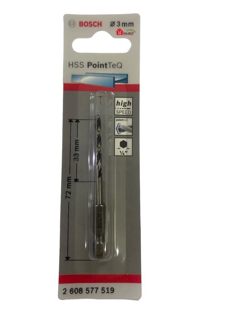 BFS Bosch Pointteq Altıgen Şaftlı Hss Matkap Ucu 3 mm