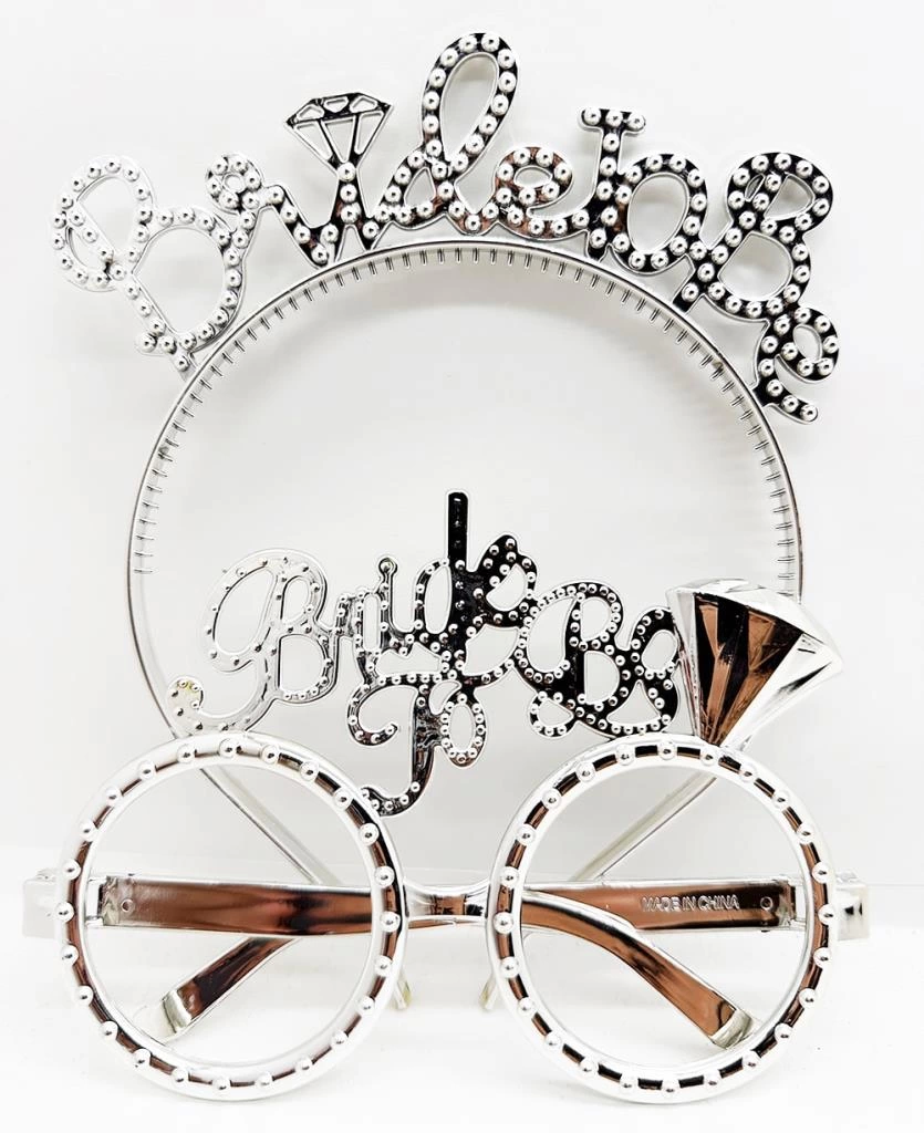 BFS   BrideToBeYazılıTaçveBrideToBeYazılıGözlükSetiGümüşRenk