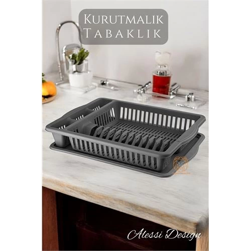 BFS  Bulaşık Durulama Sepeti Tabaklık Bulaşık Kurutmalık GRİ Alessi