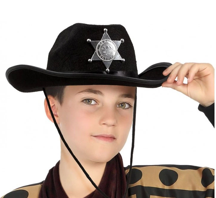 BFS   Çocuk Kovboy Şapkası Sheriff Şapkası Siyah Renk