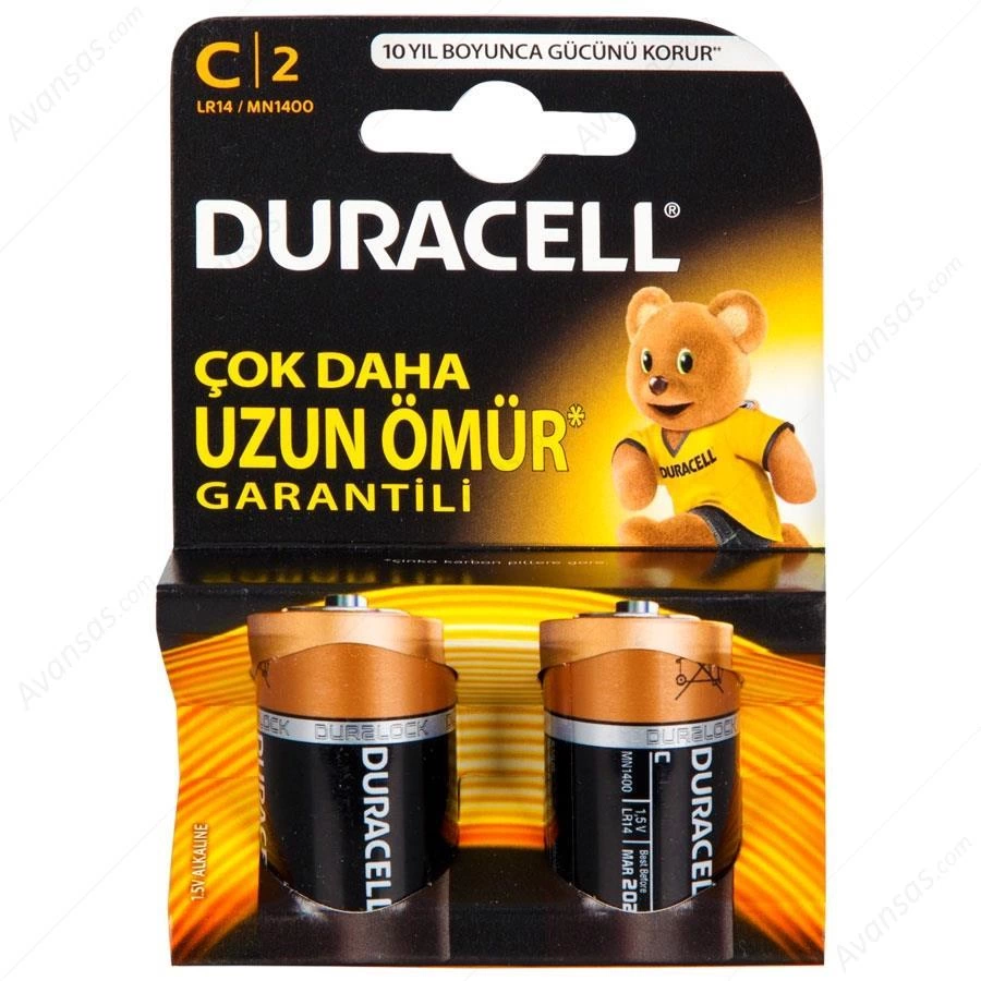BFS Duracell Alkalin C Orta Boy Pil 2'li Paket