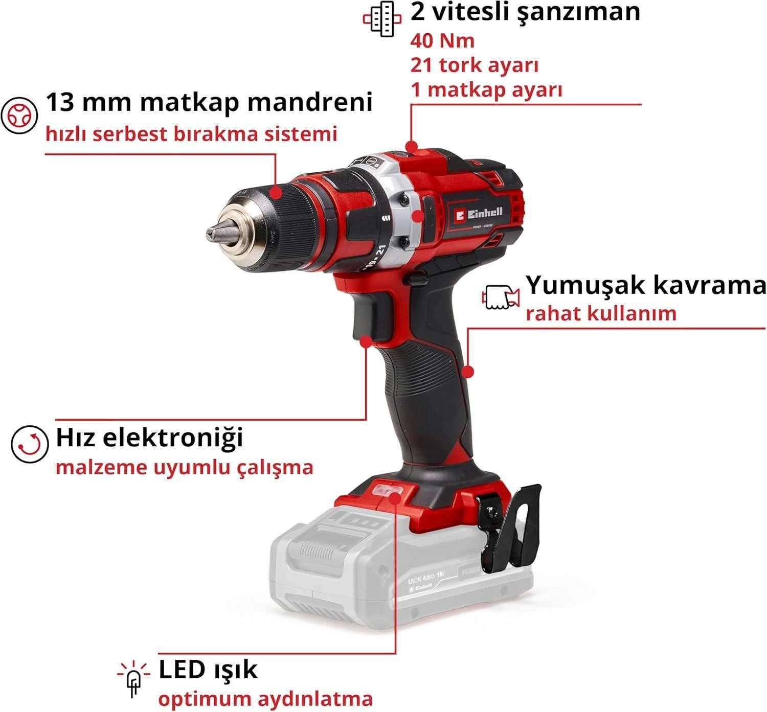 BFS Einhell TE CD 18/40 Lİ Solo Vidalama