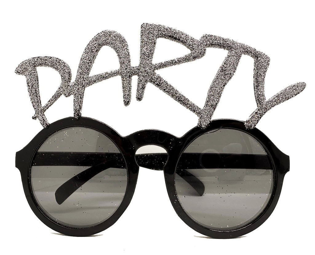 BFS  Gümüş Simli Party Yazılı Parti Gözlüğü Show 15x7 cm