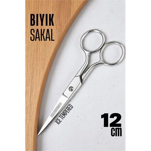BFS  Ice Tempered 702 Bıyık Makası - Bıyık Sakal Düzeltme Makası Kuaför Makası 12 cm
