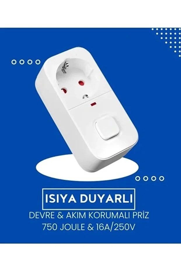 BFS Isıya Duyarlı Devre Ve Akım Korumalı Du Tekli Anahtarlı Priz Fiş 16a/250v 750