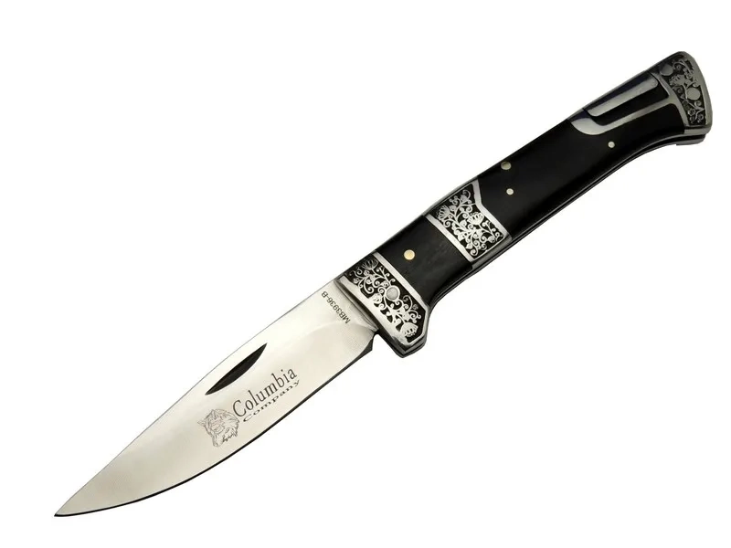 BFS Mb3936b Siyah Av / Kamp Çakısı 20cm- Manuel, İşlemeli, Kemerlikli, Ahşap Sap