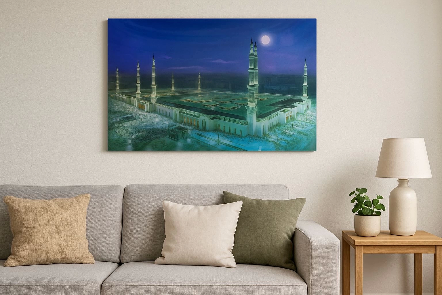 BFS Mescid-i Nebevi Du Tablosu Resmi - İslami Hediye Seçeneği 40x60 Cm