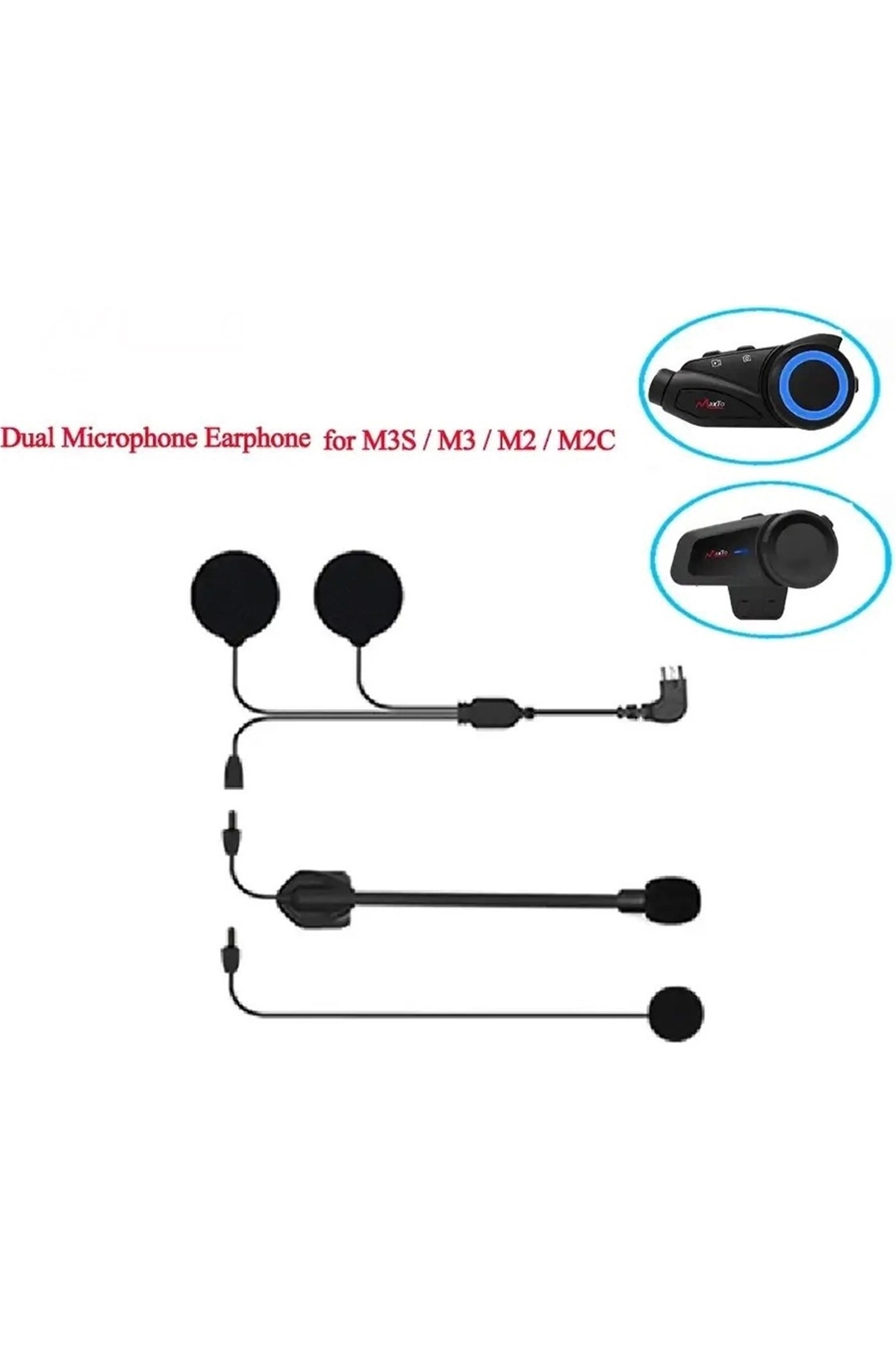 BFS Mikrofonlu Motosiklet Kaskı Kulaklığı Tam/yarım Yüz Kaskları İçin 2’si 1 Arada Kulaklık Seti