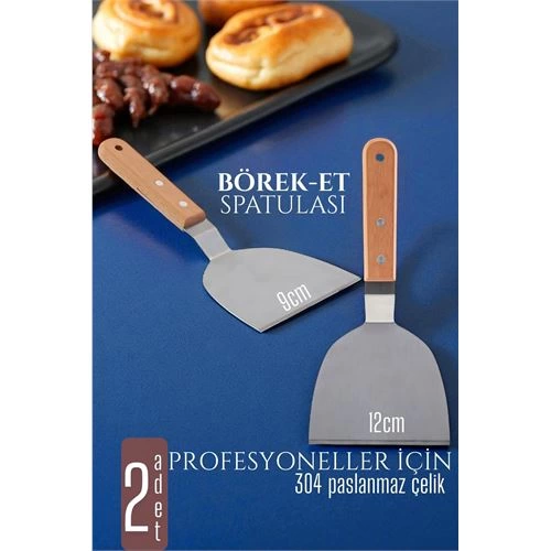 BFS  Mutfak Spatulası- Hamur Börek Et Spatulası 9 ve 12 cm 2 Lİ SET