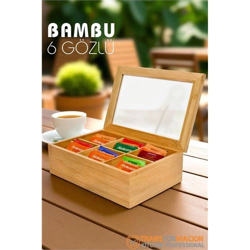 BFS  Poşet Çay Kutusu Ahşap Sallama Çay Organizer Kahve Şeker Aksesuar Kutusu