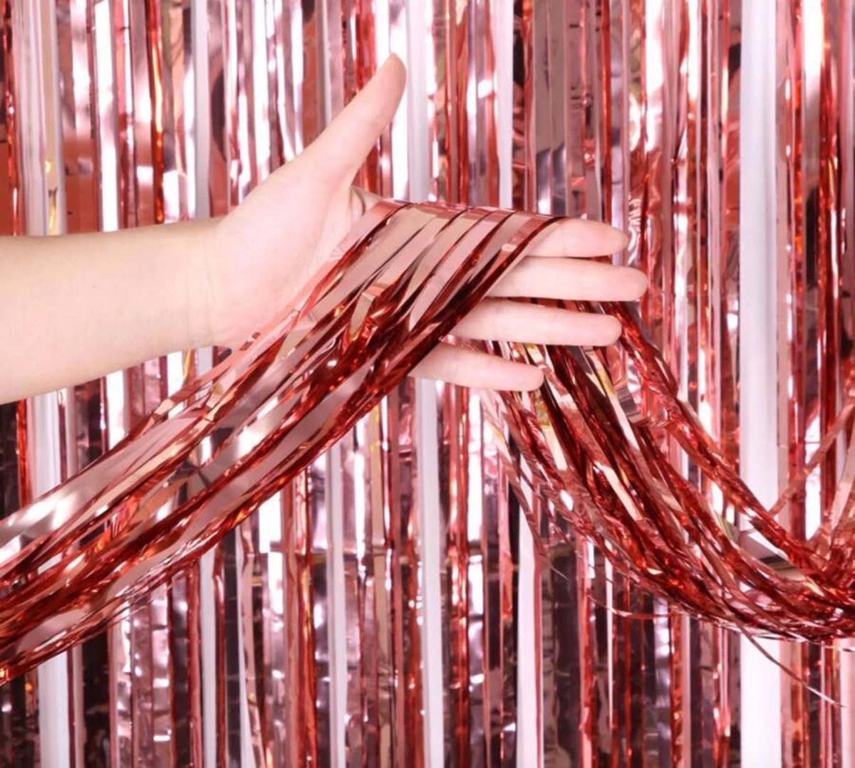 BFS Rose Gold Püsküllü Kapı Perdesi - Parti, Bekarlığa Veda, Doğum Günü 1x2 M