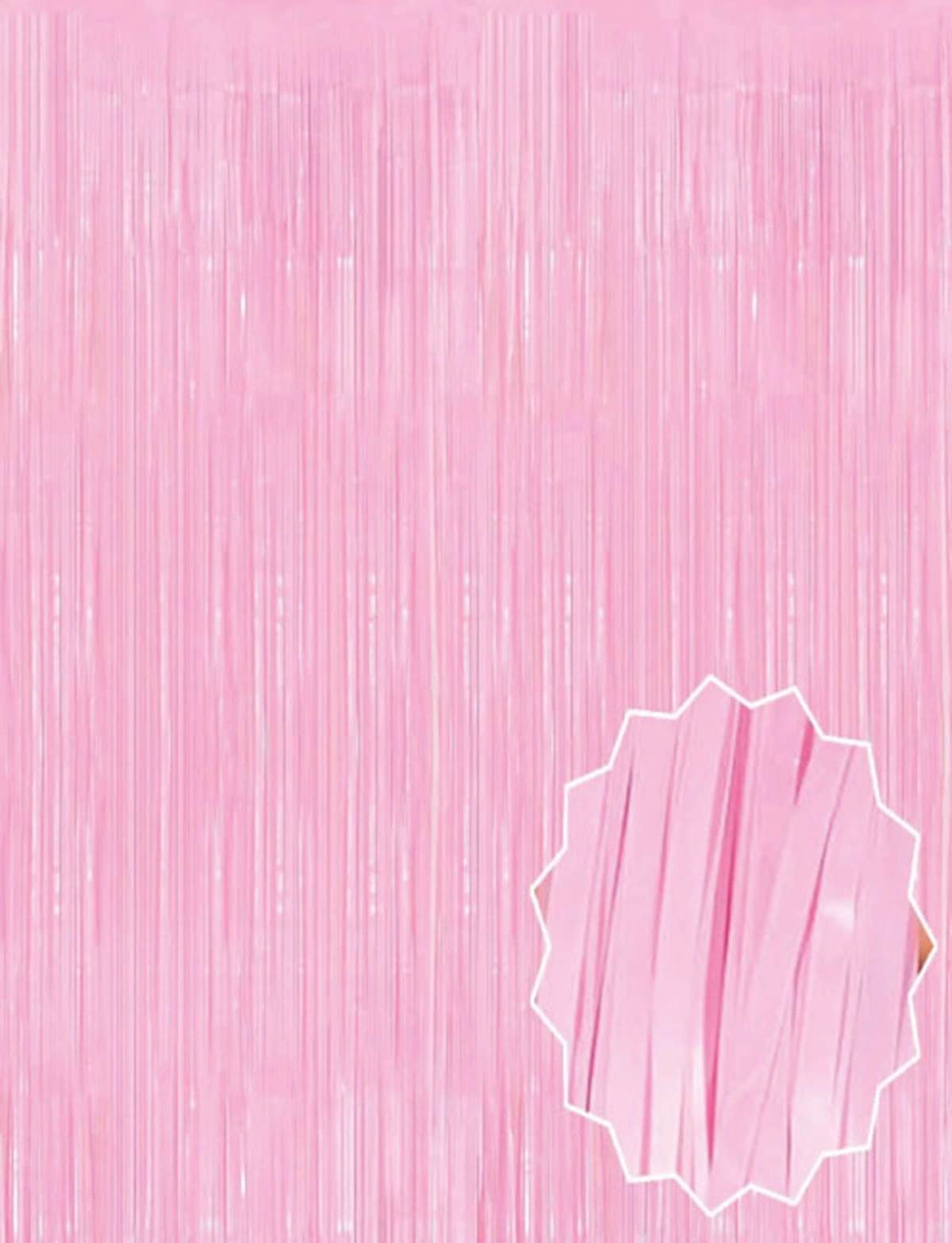 BFS Soft Pembe Püsküllü Kapı Perdesi - Parti, Baby Shower, Cinsiyet Partisi 1x2 M