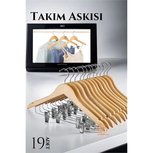 BFS Takım Askısı Ceket Etek Pantolon Kıskaçlı 19 ADET