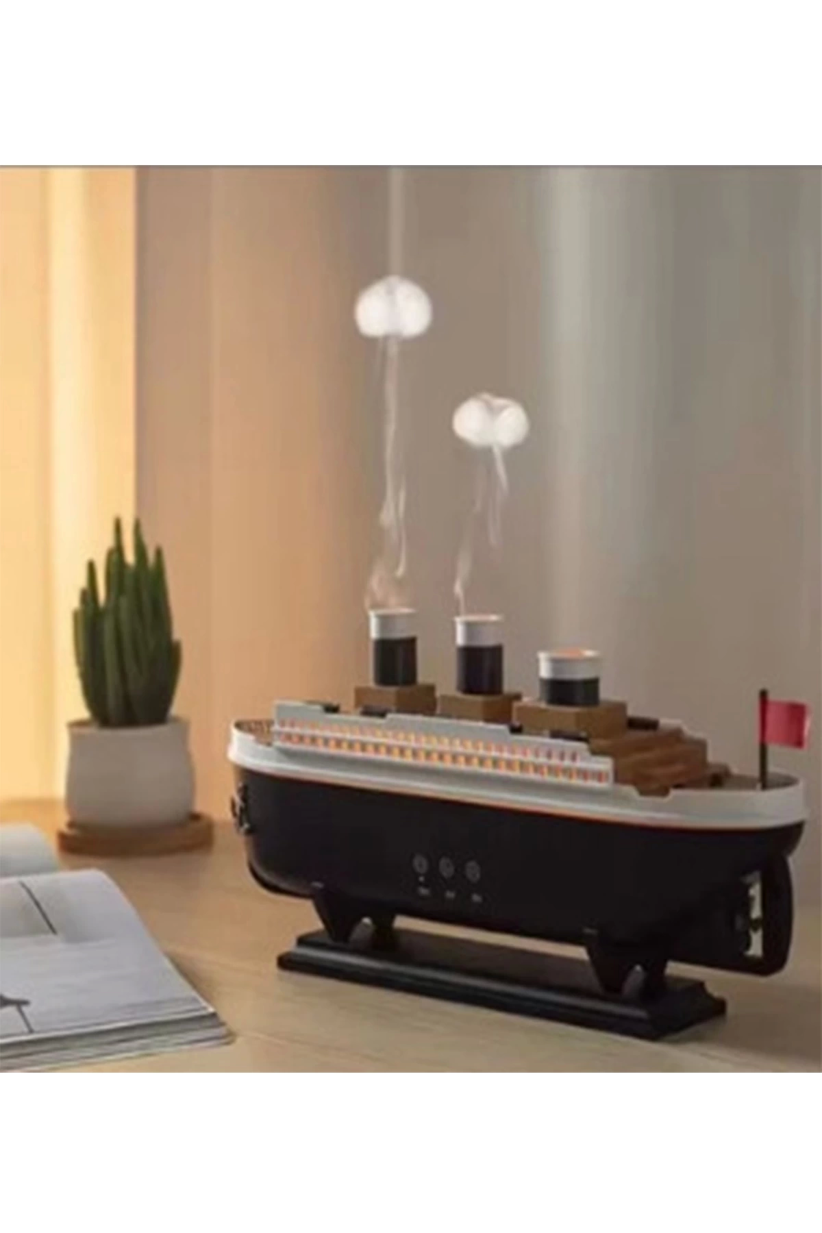BFS Titanic Gemi Hava Nemlendirici Işıklı Fonksiyonlu Buhar Makinesi Kumandalı