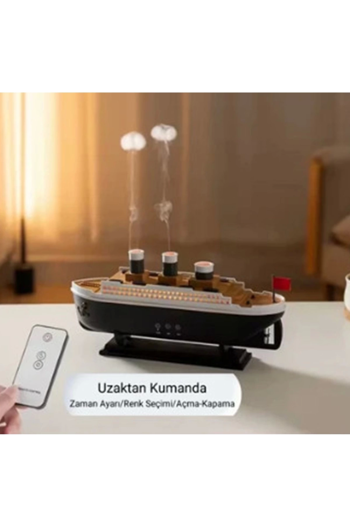 BFS Titanic Gemi Hava Nemlendirici Işıklı Fonksiyonlu Buhar Makinesi Kumandalı BFS Titanic Gemi Hava Nemlendirici Işıklı Fonksiyonlu Buhar Makinesi Kumandalı