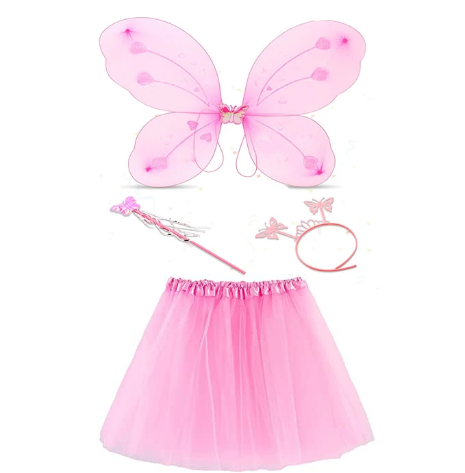 BFS  Toz Pembe Kelebek Kostümü - Toz Pembe Kelebek Kostüm Aksesuar Seti 4 Parça