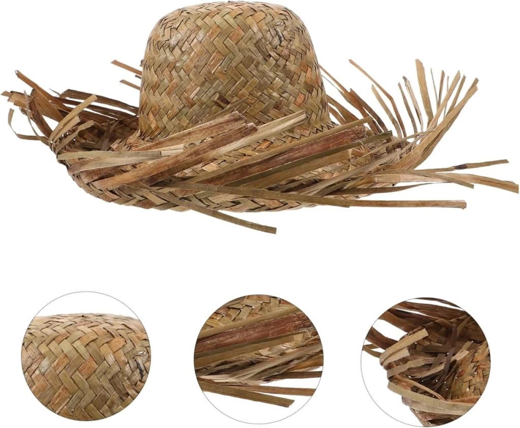 BFS   Tropikal Parti Naturel Hasır Hawaii Şapkası 13x36 cm