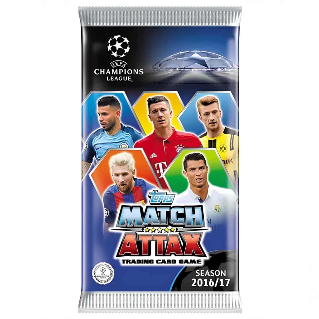 BFS   UEFA Şampiyonlar Ligi 16/17 Match Attax Futbolcu Kartları - 6'lı Paket