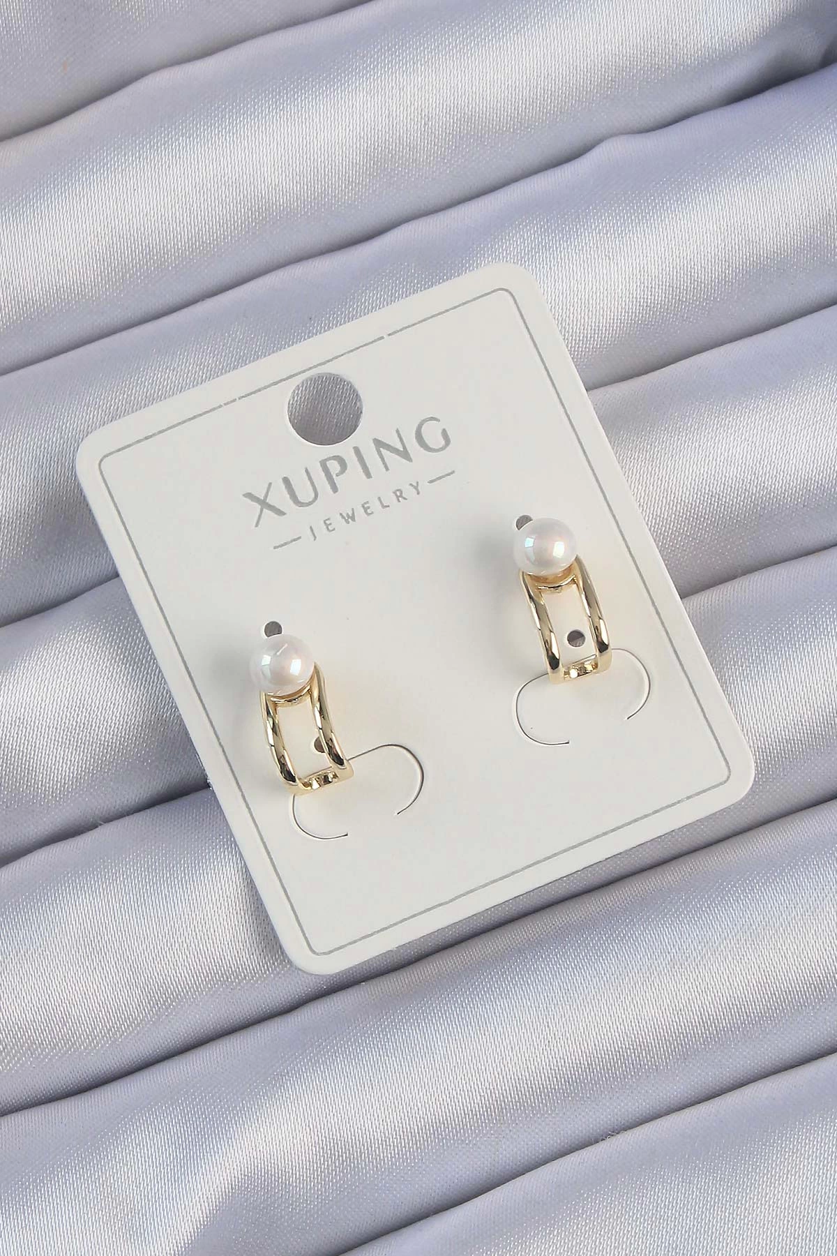 BFS Xuping Gold Renk İnci Taşlı Halka Küpe