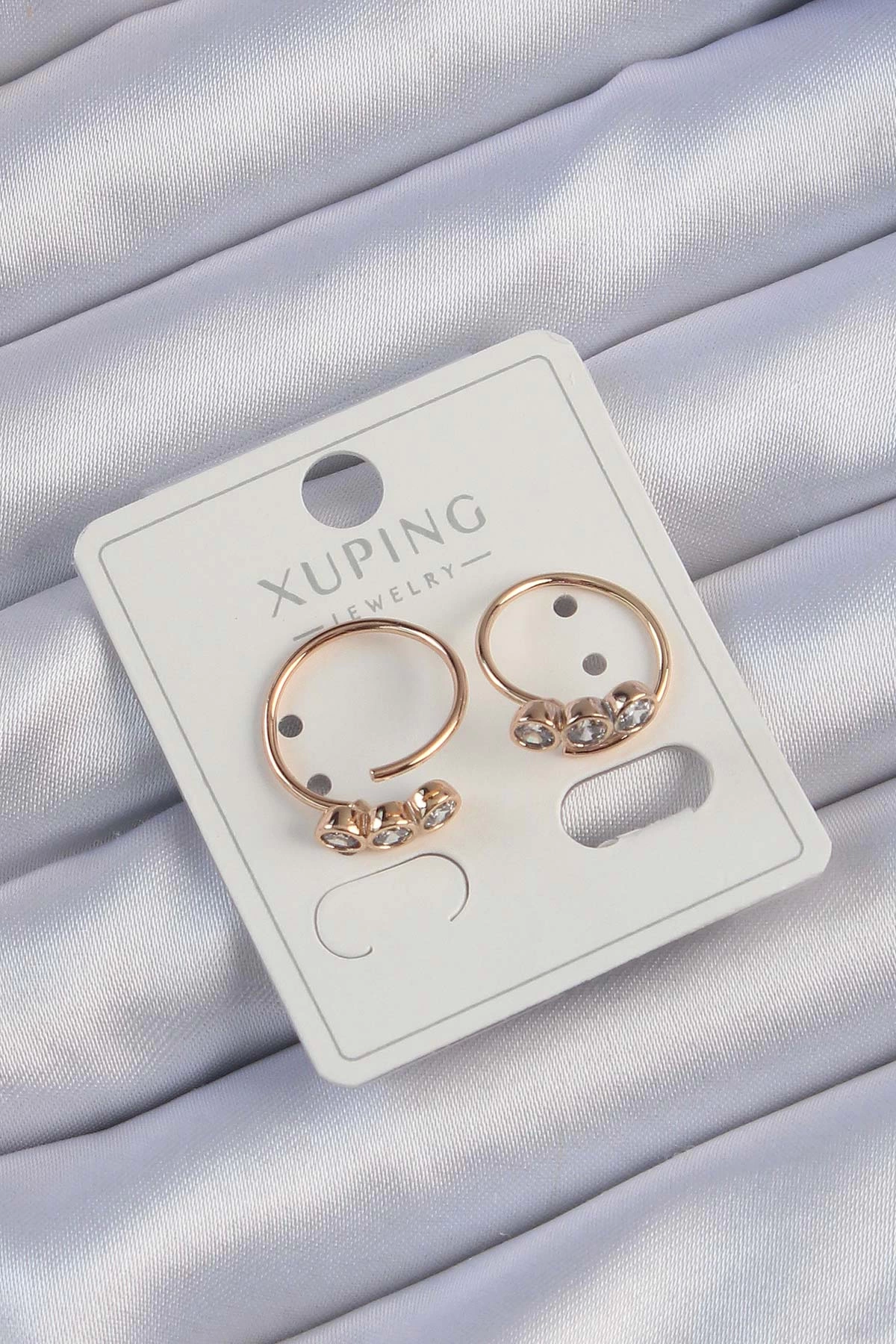 BFS Xuping Rose Renk Zirkon Taşlı Su Yolu Küpe
